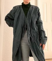 Hei Hei Anthropologie Linen Slouchy Trench Jacket