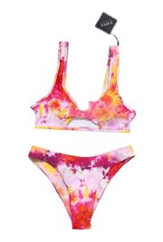 Zaful Orange Pink Yellow Tie Dye Bikini NWT M