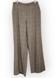 Vintage Ann Taylor Tan Wool Plaid High Waisted Trousers 8