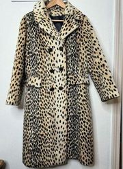 Vintage Robert Meshekoff Faux Cheetah Fur Coat Size 6-8