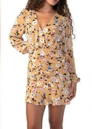 NWT Sanctuary Dreamer Georgette Floral Print Surplice V-Neck Puff Sleeve Size 6