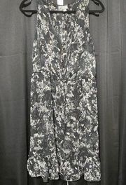 Converse one star V neck sleeveless sheer gray/black dress