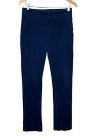 Betabrand Jeans Women Medium‎ Long Blue Straight Leg Pull On Stretch Denim Yoga