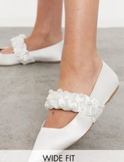 White Pearl Mary Jane Flat 