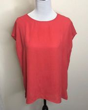 Chaus New York red sheer lightweight drupe sleeve tee shirt size medium