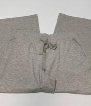 Lands' End Women's Drawstring Waist Straight Relaxed Lounge Pant Gray Medium