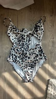 Cheetah Cut Out One Piece Bathing Suit