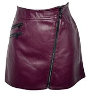 Express Asymmetrical Zipper Faux Leather Goth Mini Skirt Size 4