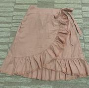 Pink Pilcro Nettie Ruffled Wrap Skirt