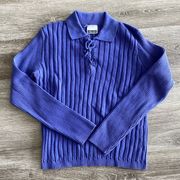 Y2k  vintage ribbed collared sweater purple small