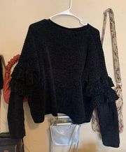 Black Sweater With Sleeve Detail