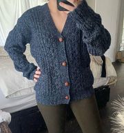 Vintage Iron Wood Trading Company Grandpa Button Down Sweater Cardigan Blue