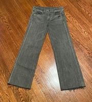 Helmut Lang Gray Distressed Flare Jeans