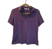 Lady Hagen Essentials Performance Women's Golf Polo Size Large Purple Striped