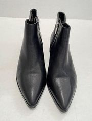 Antonio Melani || Black Chelsea Leather Pointy Booties