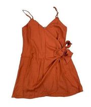 Honey Belle - Side Tie Sleeveless Mini Dress in Rust