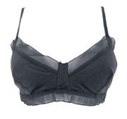 Sam Edelman black sheer lace bralette bra large adjustable stretch EUC