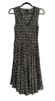 Biya Johnny Was Silk Sleeveless V-Neck Fit And Flare Printed Dress SMALL