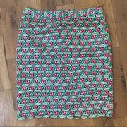 Van Heusen Green Pink Pencil Skirt Size 10