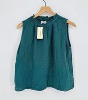 Velvet by Graham and Spencer Bianca Gauze Tank in Dark Teal Women's XS NEW