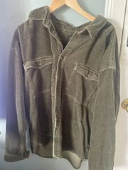 Corduroy Olive Button Up