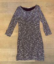 marine layer textured long sleeve purple marled mini dress