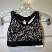 NWT Spiritual Gangster Black/Grey Snakeskin Sports Bra size XS/S