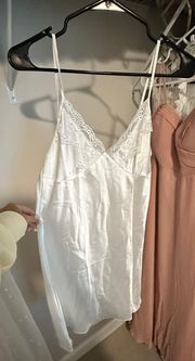 White Silk Slip Dress