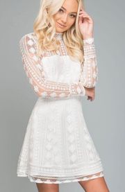 NWT  Lace A-line Mock Keyhole Boho Bridal