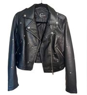 Celsius Premium Faux Leather Studded Moto Jacket
