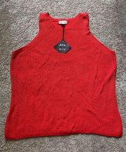 Ava & Viv wowen’s 2XL sleeveless red sweater tank top NWT