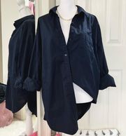 Navy Oversized Cotton Shirt