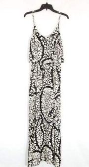 Lucky Brand Black and White Maxi floral print Dress small