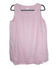 Pure J Jill Linen Tank Top Womens Size M Pockets Sleeveless Light Pink‎