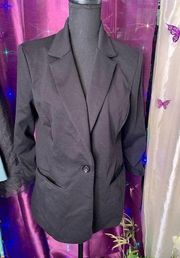 Black Blazer With Ruched Sleeves Size Small