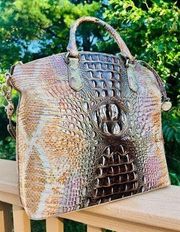 Brahmin large duxbury truffle Python satchel w crossbody strap and Dustbag​​​​