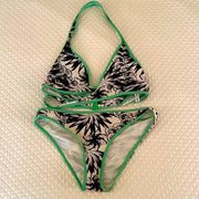 & other stories white, black and green bikini swimsuit