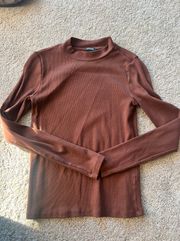 Brown Mock Neck