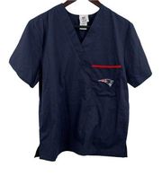 New England Patriots Scrubs Top V Neck XS New