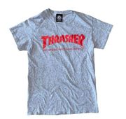 Thrasher  Skateboarding Magazine Grey and red short sleeve t-Shirt size small