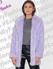 NA-KD Colored Faux Fur Coat - Purple