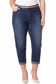 Stefania All Around Slimming Effect Crop Capri Jean Color Indonesia Dark Wash Size 8 Belt