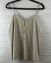 Prose & Poetry Striped Button Tank Top Size S