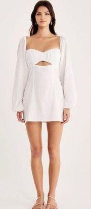 NWT Rumer /  Camille Mini Dress in White - Cotton Long Sleeve - Size M