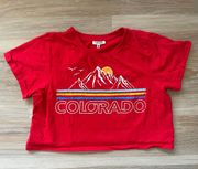 ’ Colorado Cropped Tee in Red