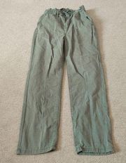 7 For All Mankind Olive Green Paperbag Mom Jeans