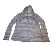 LG Liquid Energy Apparel Lake Tahoe California Blue Striped Pull Over‎ Hoodie S