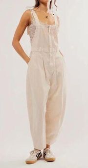 NEW Free People Leonie One-Piece Overalls Jumpsuit Medium cream