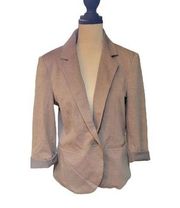 NWT Nicole Miller Original Grey Blazer with inside striped Lining Size Medium