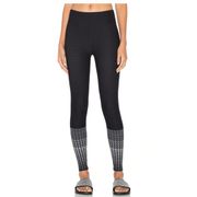 Activewear Workout Gym Gradient High Rise Knit Black Calypso Leggings M